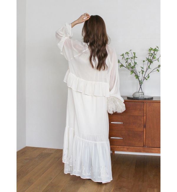 Ungrid「フリルデザインエンブロイダリーワンピース」|ワンピース|