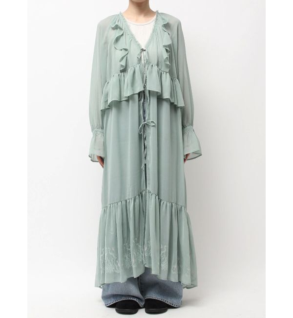 Ungrid「フリルデザインエンブロイダリーワンピース」|ワンピース|