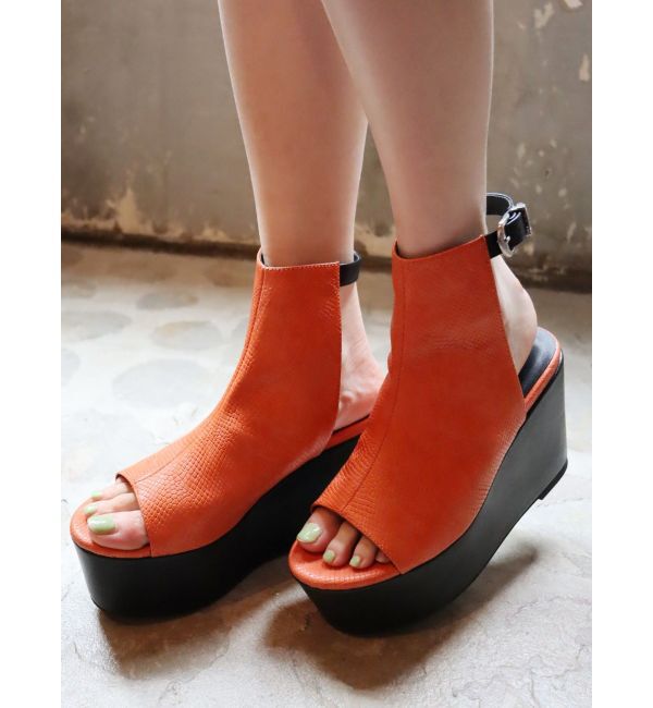 EVRIS「バックルデザインプラットフォームサンダル」|サンダル|オレンジ