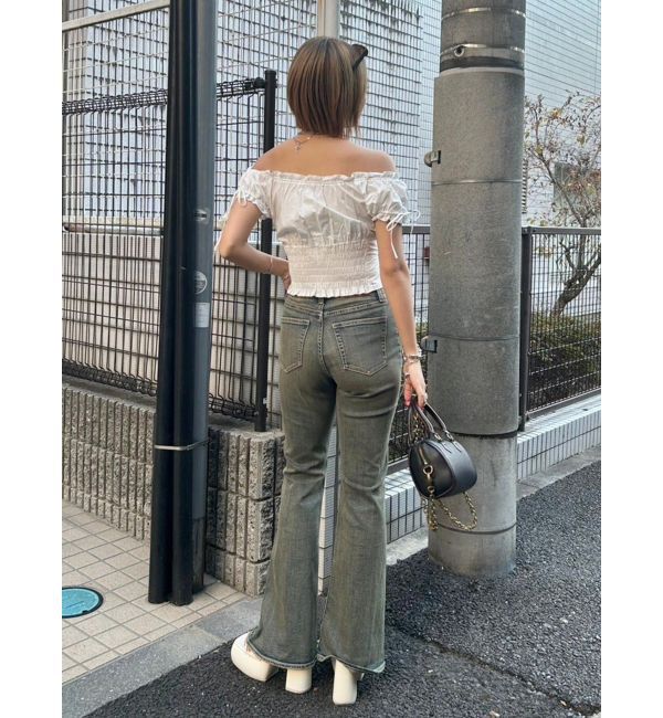 EVRIS「Embroideryフレアデニムパンツ」|デニム|