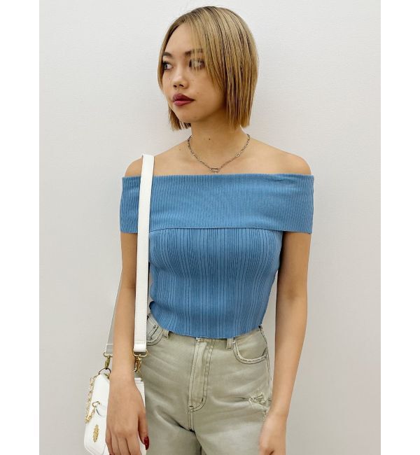 EVRIS「オフショルリブニットトップス」|ニット・セーター|