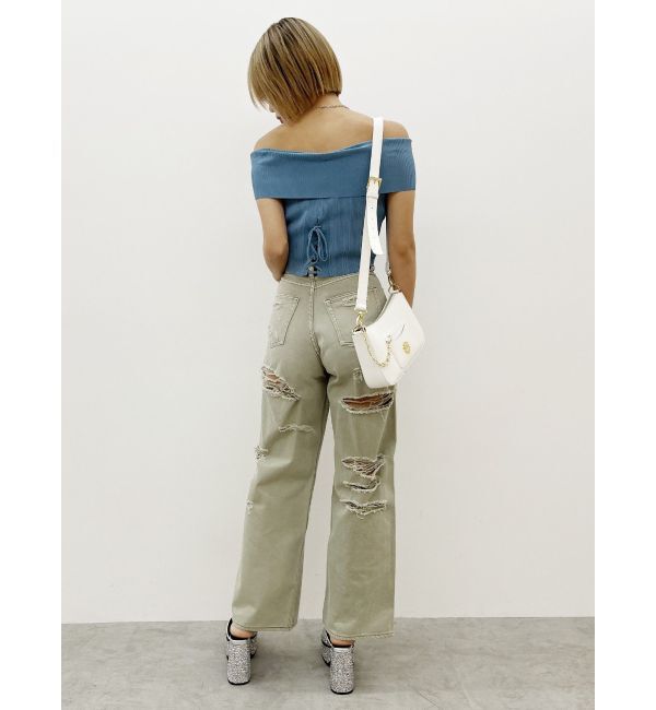 EVRIS「オフショルリブニットトップス」|ニット・セーター|