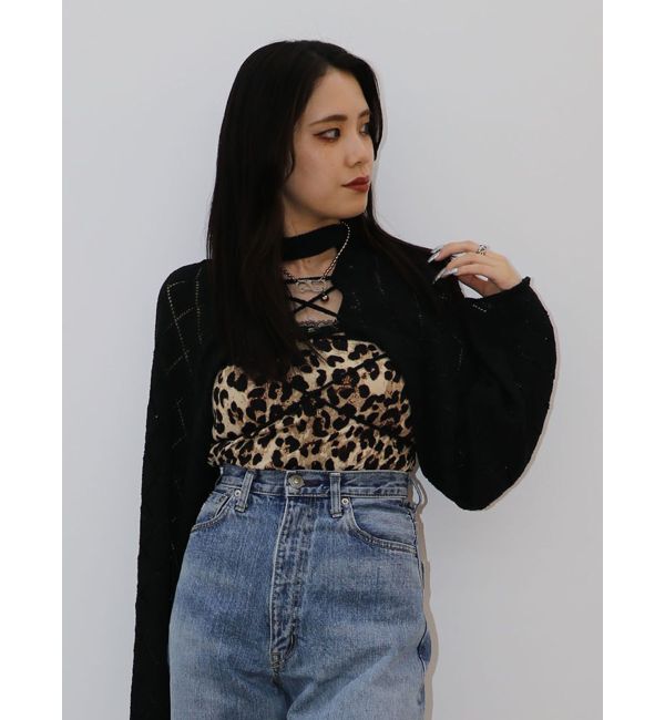 jouetie「2wayレースアップクロップドニット」|ニット・セーター|