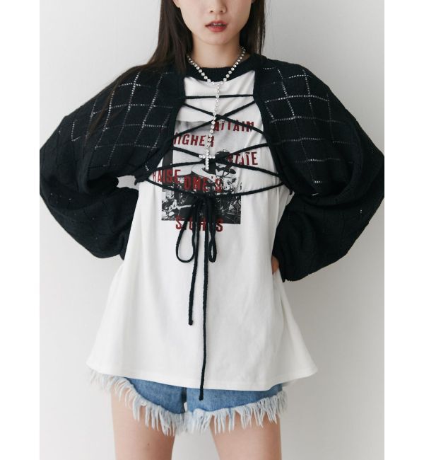 jouetie「2wayレースアップクロップドニット」|ニット・セーター|