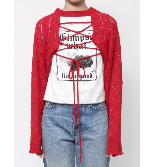 jouetie「2wayレースアップクロップドニット」|ニット・セーター|