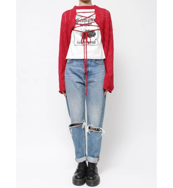 jouetie「2wayレースアップクロップドニット」|ニット・セーター|