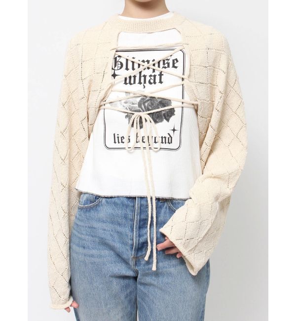 jouetie「2wayレースアップクロップドニット」|ニット・セーター|