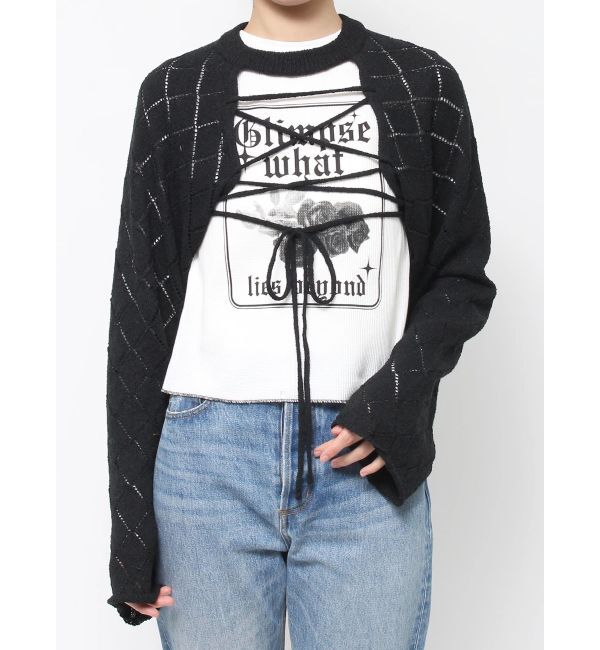 jouetie「2wayレースアップクロップドニット」|ニット・セーター|