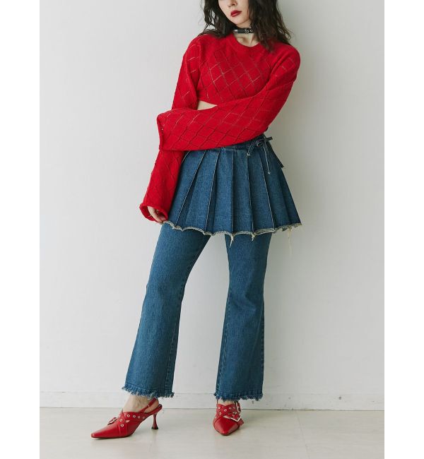 jouetie「2wayレースアップクロップドニット」|ニット・セーター|