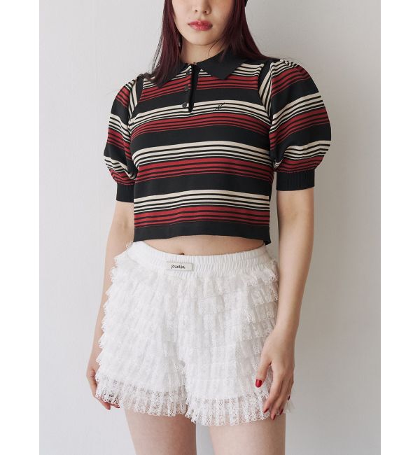 jouetie「マルチボーダーポロニット」|ニット・セーター|