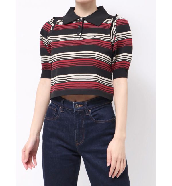 jouetie「マルチボーダーポロニット」|ニット・セーター|