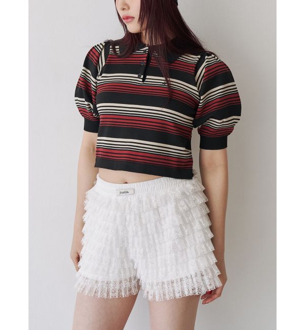 jouetie「マルチボーダーポロニット」|ニット・セーター|