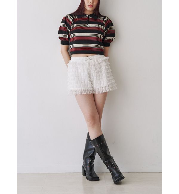 jouetie「マルチボーダーポロニット」|ニット・セーター|