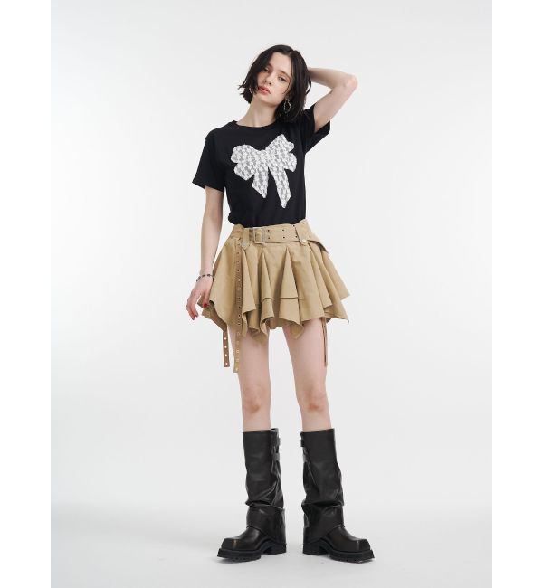 jouetie「リボンドッキングTシャツ」|Tシャツ・カットソー|