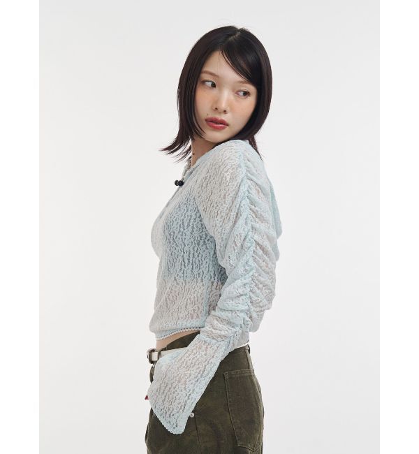 jouetie「ギャザースリーブレースフーディ」|Tシャツ・カットソー|