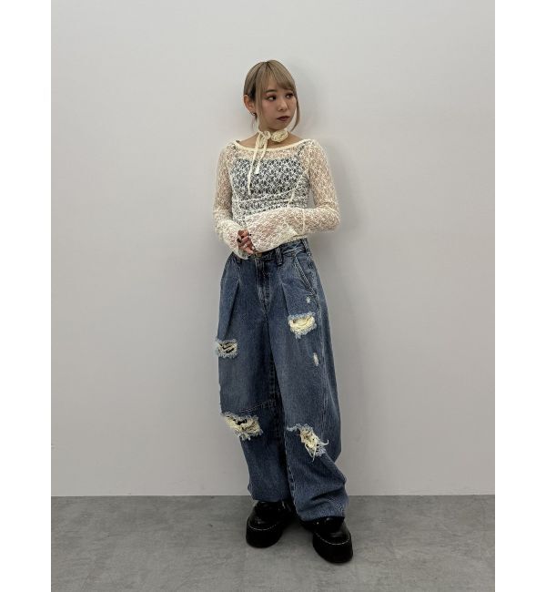 jouetie「レースギャザートップス」|Tシャツ・カットソー|