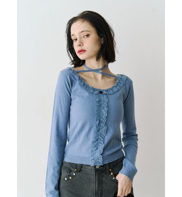 jouetie「レースドッキングニット」|ニット・セーター|インディゴ