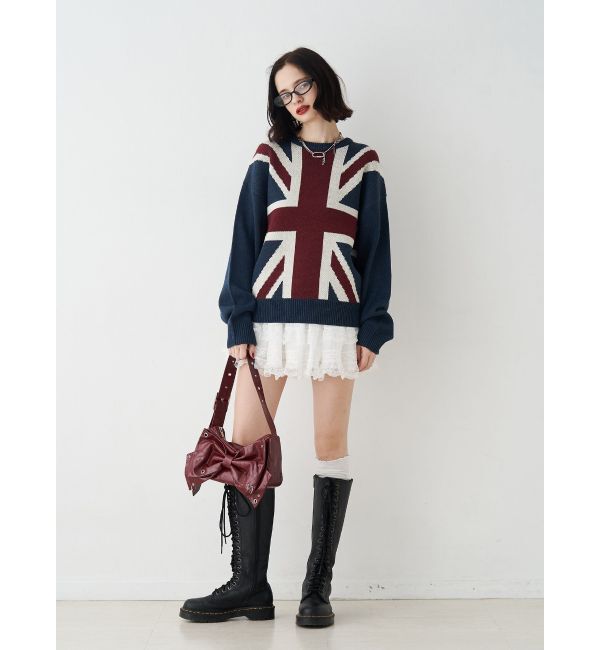 jouetie「UnionJackジャガードルーズニット」|ニット・セーター|