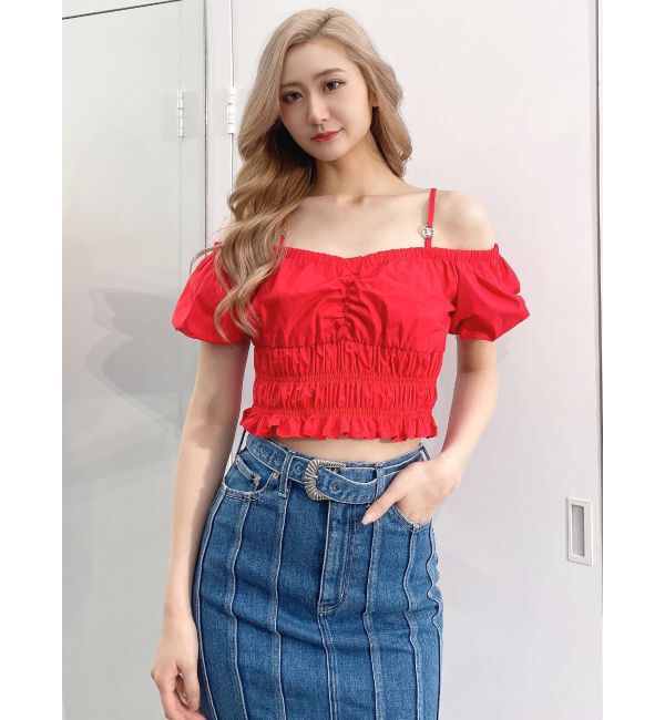 GYDA「Symmetry GYDAチャームオフショルブラウス」|シャツ・ブラウス|