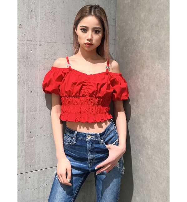 GYDA「Symmetry GYDAチャームオフショルブラウス」|シャツ・ブラウス|