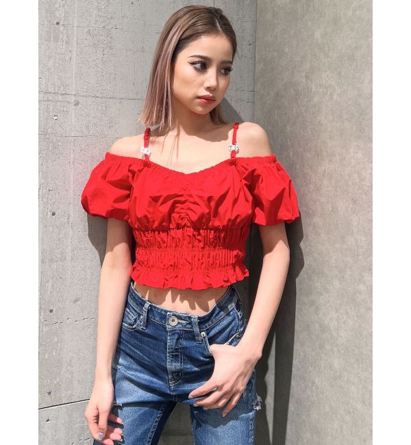 GYDA「Symmetry GYDAチャームオフショルブラウス」|シャツ・ブラウス|