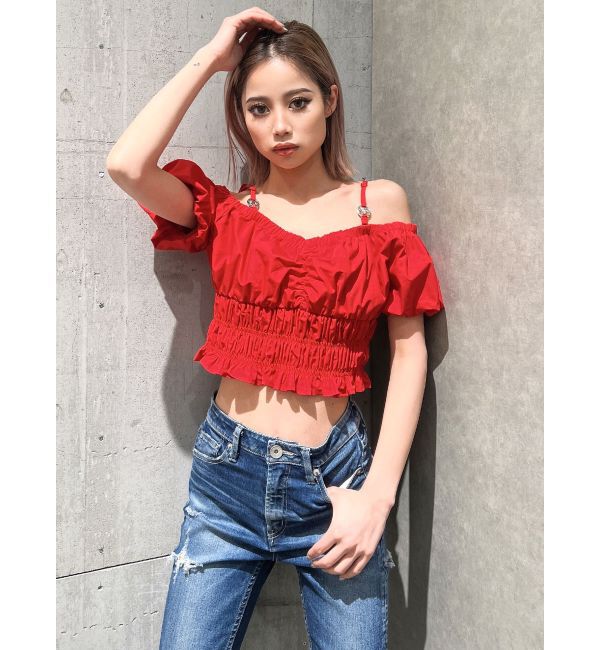 GYDA「Symmetry GYDAチャームオフショルブラウス」|シャツ・ブラウス|