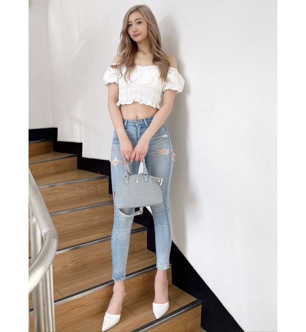 GYDA「Symmetry GYDAチャームオフショルブラウス」|シャツ・ブラウス|