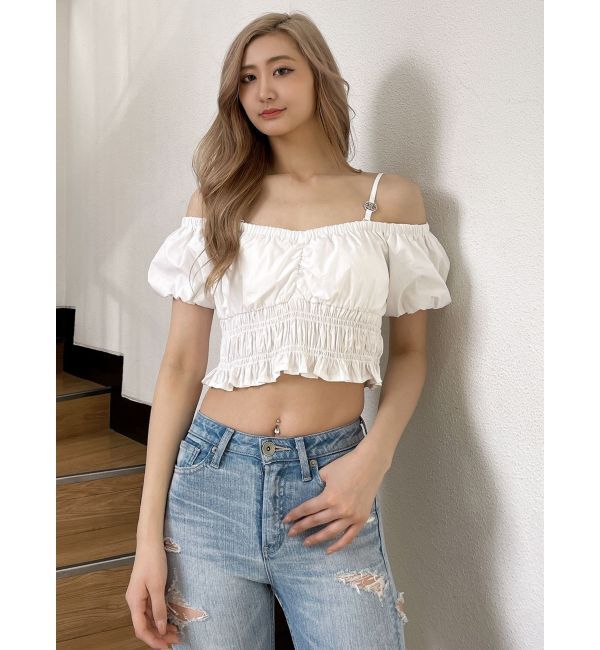 GYDA「Symmetry GYDAチャームオフショルブラウス」|シャツ・ブラウス|