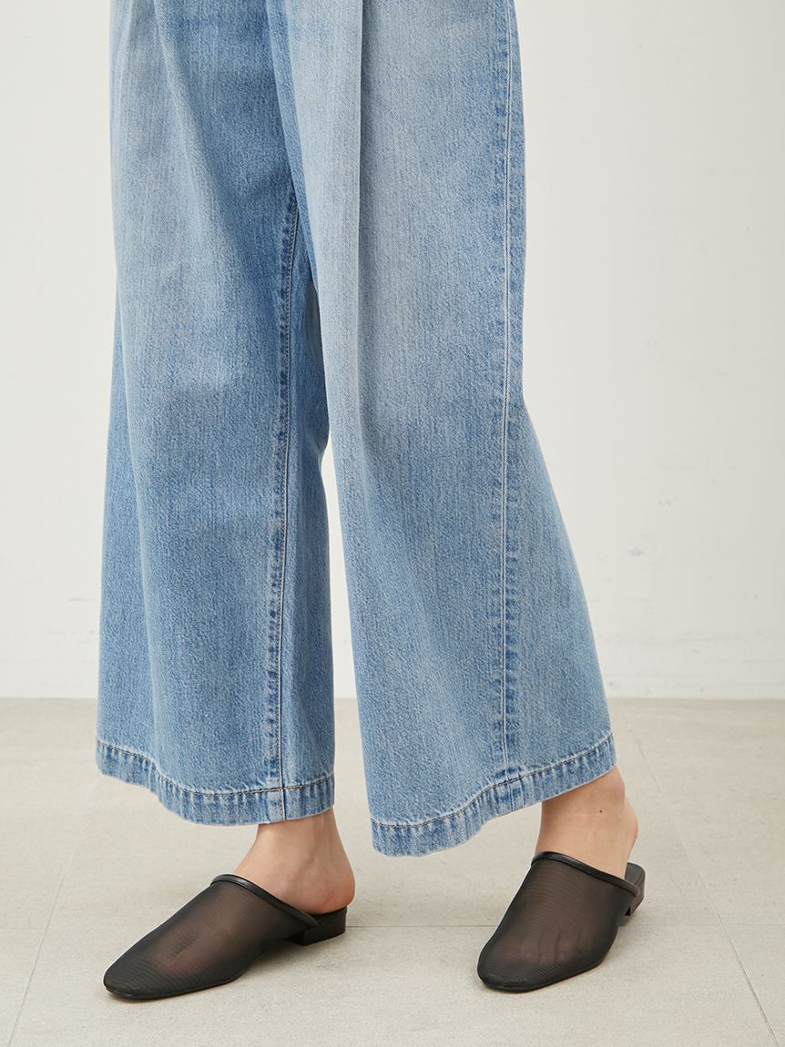 Mila Owen「【WEB限定00サイズ】ルーズフィットタックバギーデニムパンツ」|デニム|