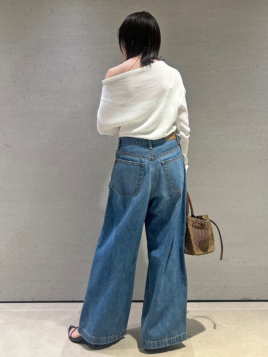 Mila Owen「【WEB限定00サイズ】ルーズフィットタックバギーデニムパンツ」|デニム|