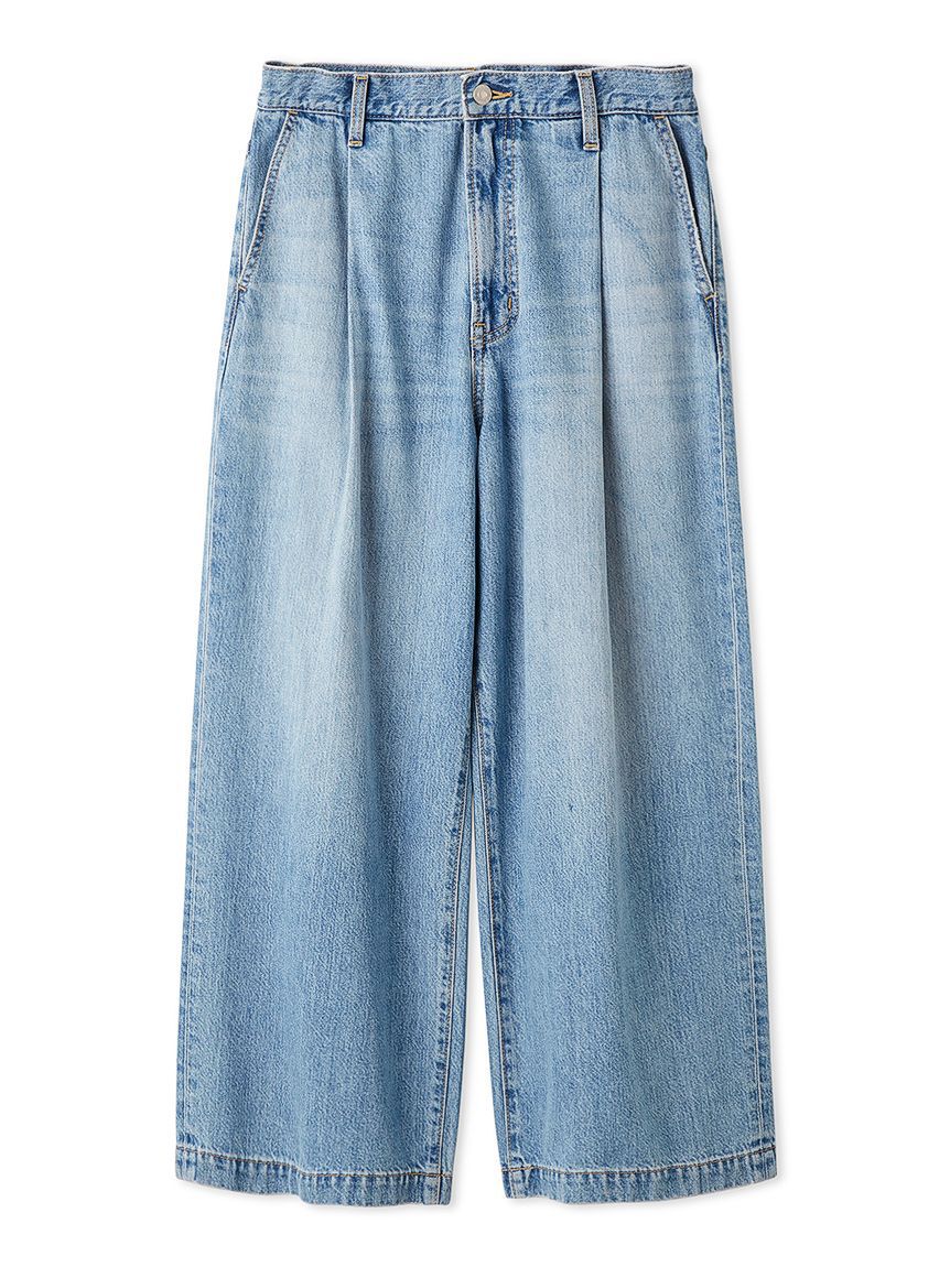 Mila Owen「【WEB限定00サイズ】ルーズフィットタックバギーデニムパンツ」|デニム|