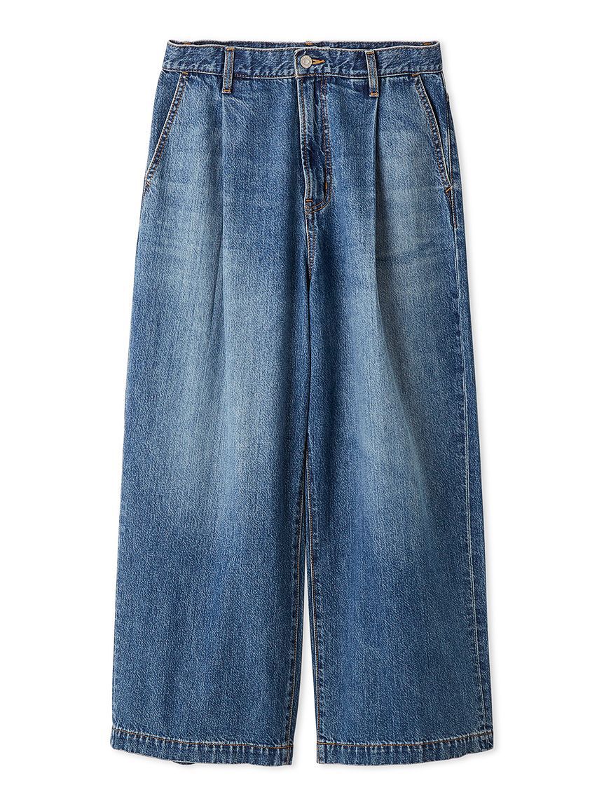 Mila Owen「【WEB限定00サイズ】ルーズフィットタックバギーデニムパンツ」|デニム|