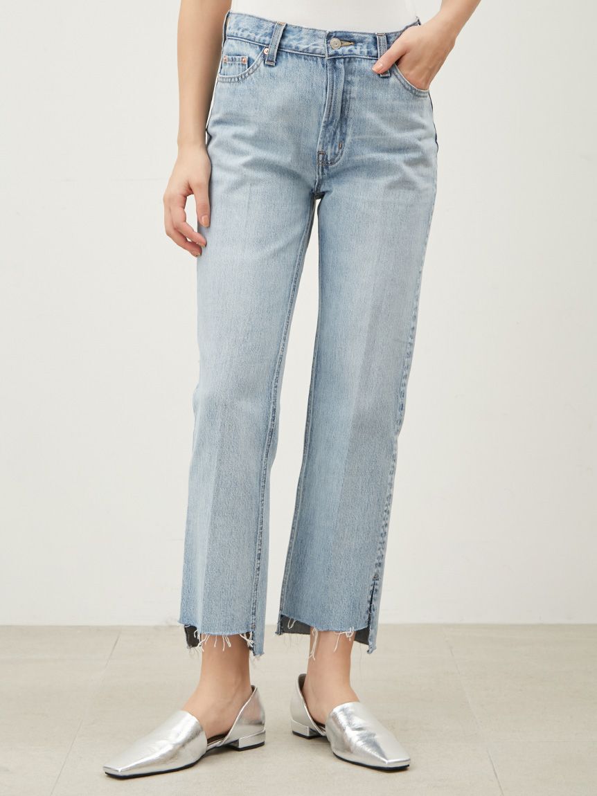 Mila Owen「裾段差テーパードデニムパンツ」|デニム|