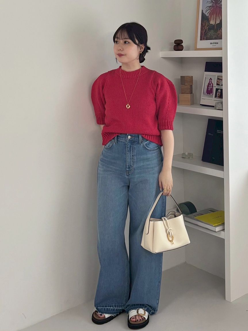 Mila Owen「【ウォッシャブル】撥水加工カットオフワイドデニムパンツ」|デニム|