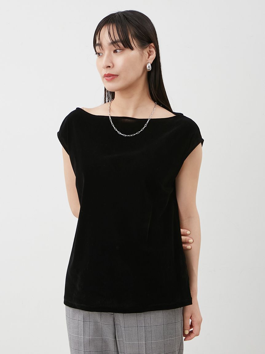 Mila Owen「ボートネックフロッキーベロアプルオーバー」|Tシャツ・カットソー|