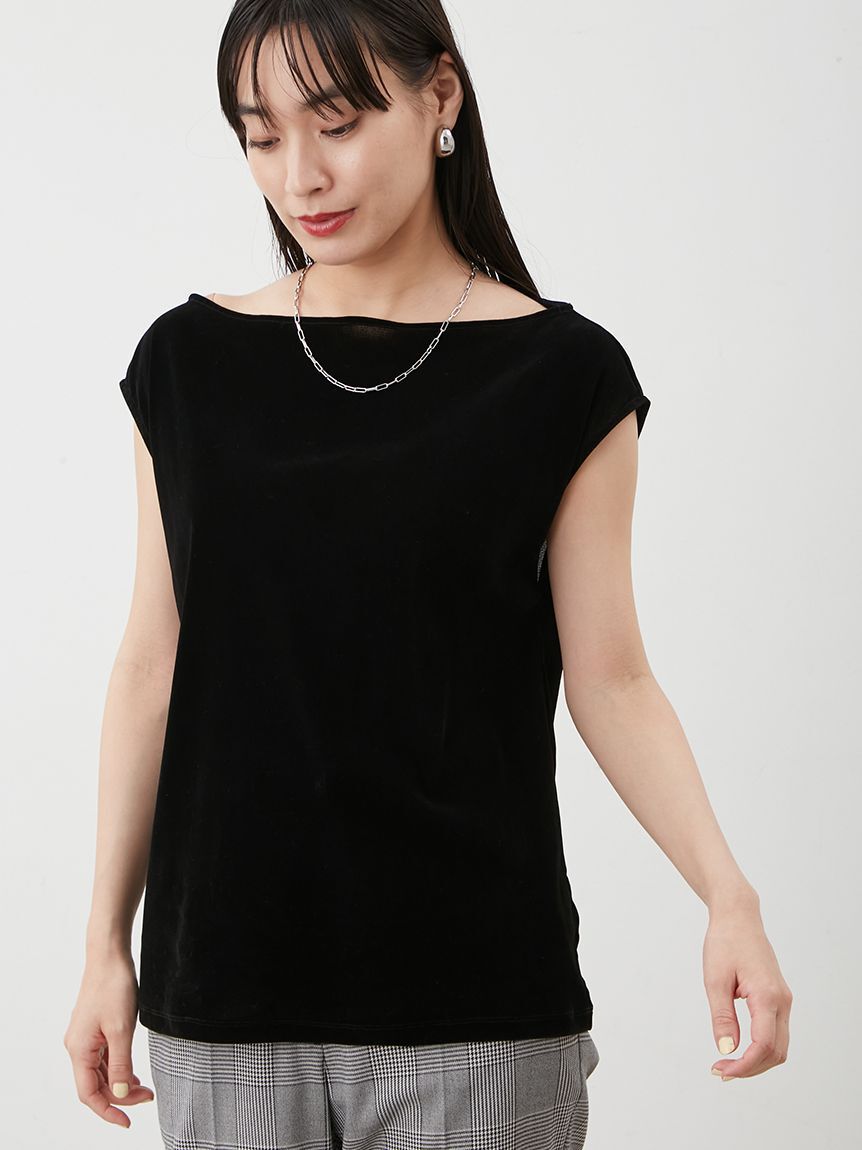 Mila Owen「ボートネックフロッキーベロアプルオーバー」|Tシャツ・カットソー|