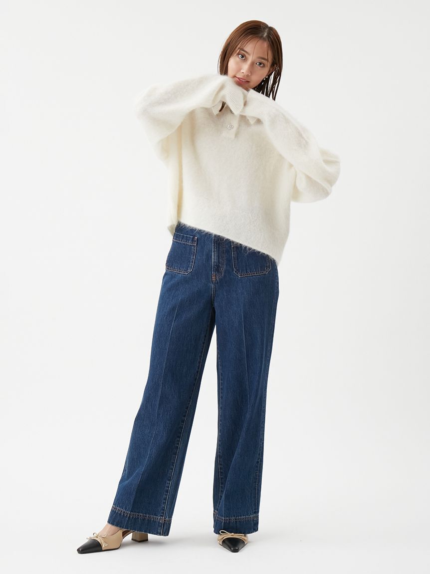 Mila Owen「パッチポケットデザインシガレットデニムパンツ」|デニム|