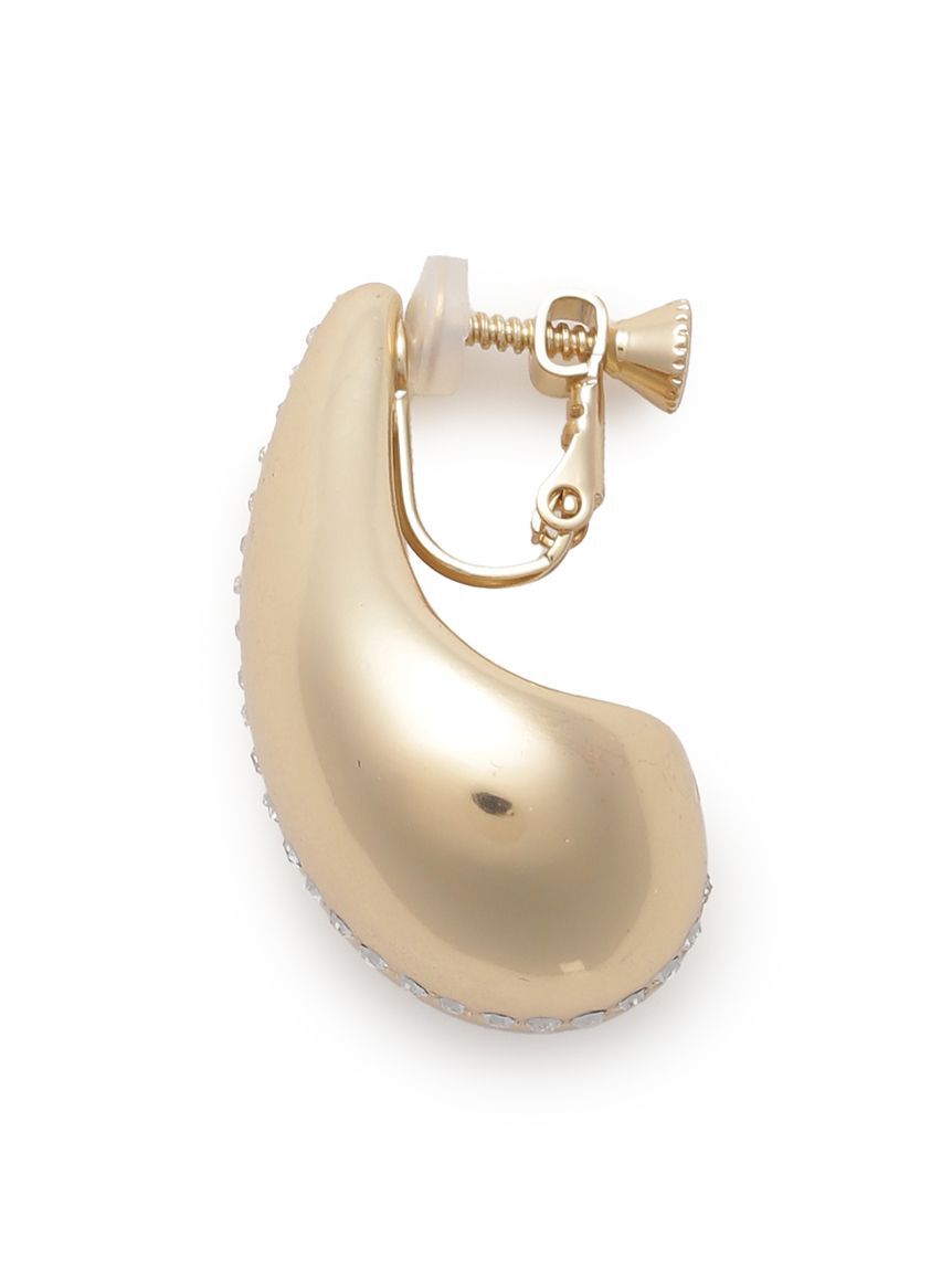 Mila Owen「メタルラインストーンドロップイヤリング」|イヤリング|