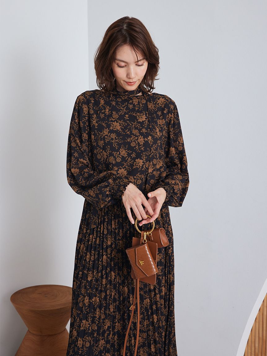 Mila Owen「リボン付きフラワープリントブラウス」|シャツ・ブラウス|