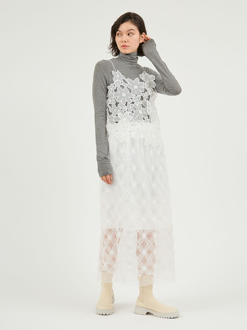 emmi atelier「フラワーオーガンジービスチェ」|ベスト・ジレ|