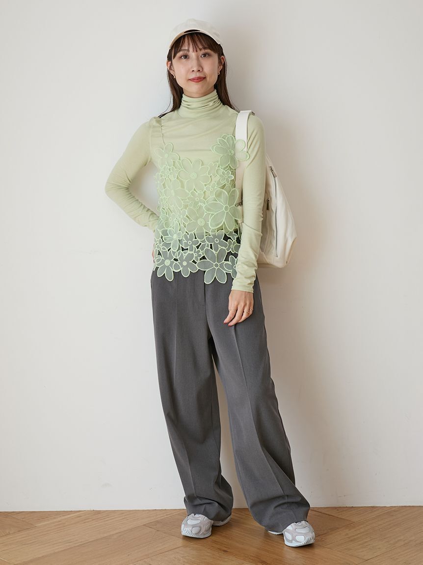 emmi atelier「フラワーオーガンジービスチェ」|ベスト・ジレ|