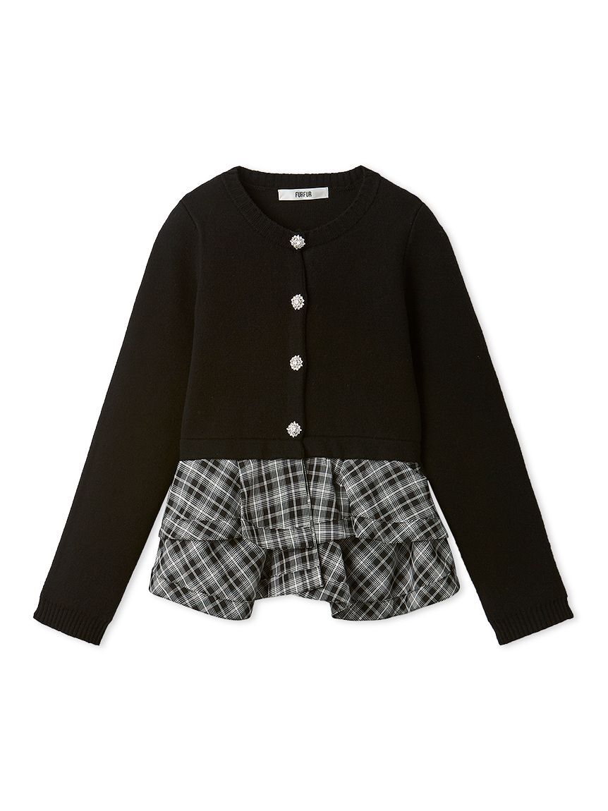 FURFUR「【WEB限定カラー】ペプラムレイヤードカーディガン」|カーディガン|