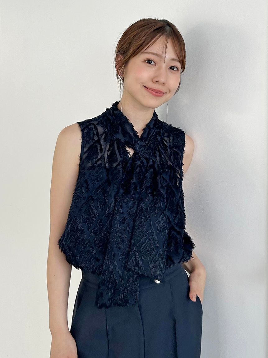 SNIDEL「ノースリボウタイブラウス」|シャツ・ブラウス|NVY