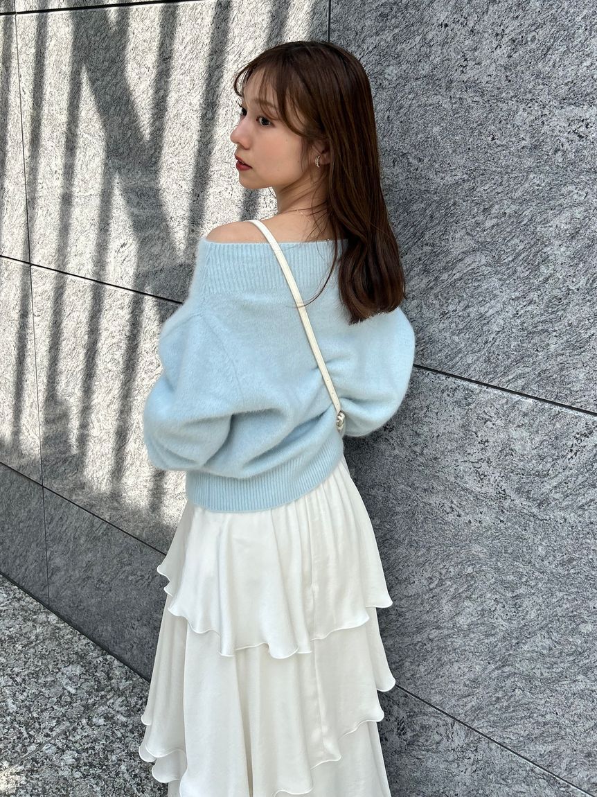 SNIDEL「フォックスアルパカオフショルプルオーバー」|ニット・セーター|