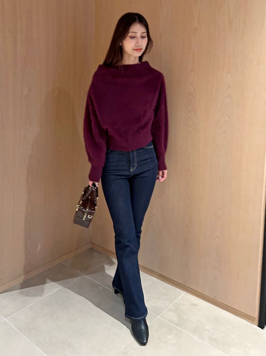 SNIDEL「フォックスアルパカオフショルプルオーバー」|ニット・セーター|