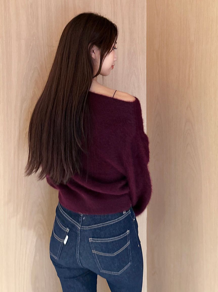 SNIDEL「フォックスアルパカオフショルプルオーバー」|ニット・セーター|