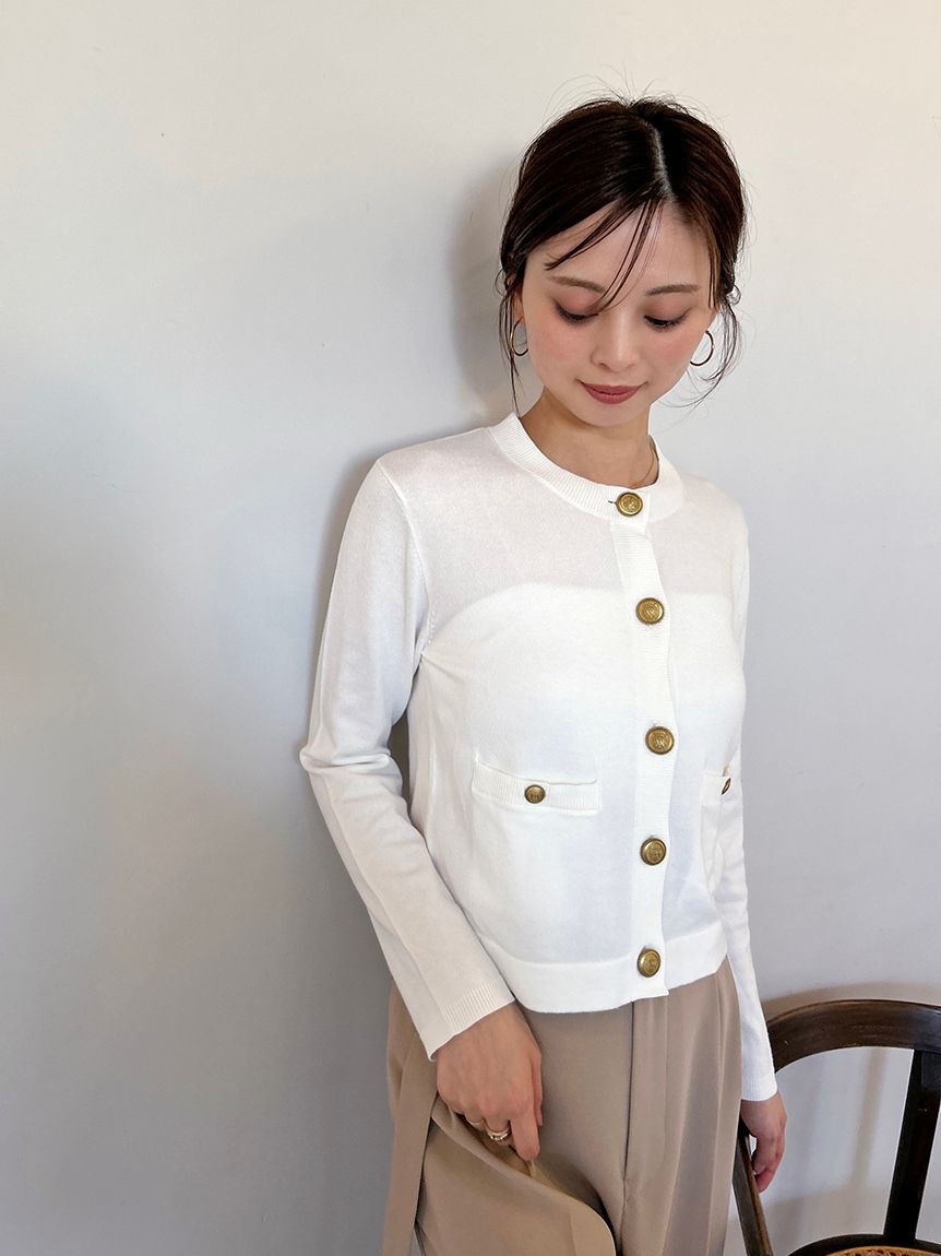 SNIDEL「金ボタンカーデ」|カーディガン|