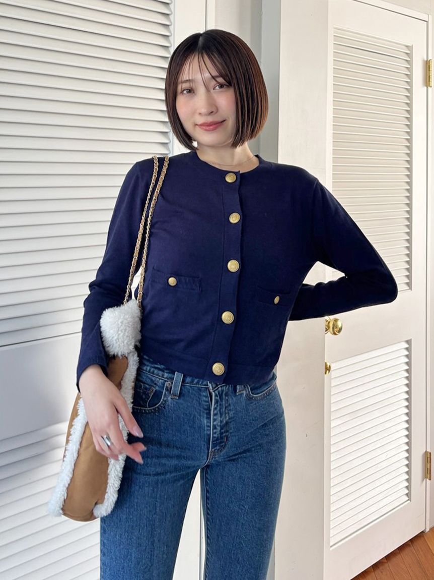 SNIDEL「金ボタンカーデ」|カーディガン|