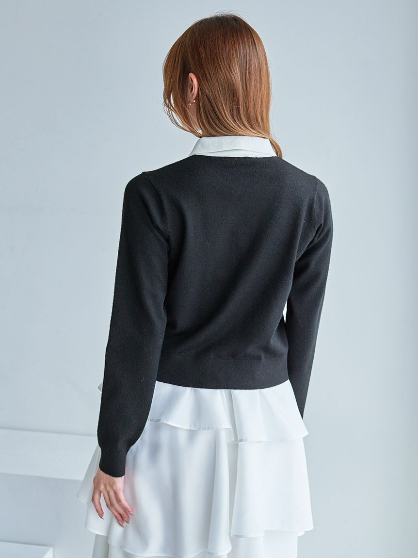 SNIDEL「タイ付きビジューカーディガン」|カーディガン|