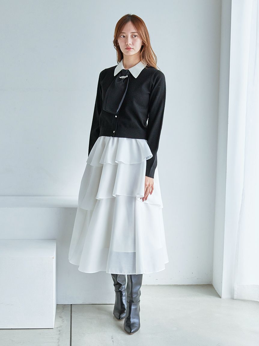 SNIDEL「タイ付きビジューカーディガン」|カーディガン|